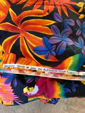 VINTAGE “Parrot Love” by Nicole de Leon for Alexander Henry Fabrics ~1.5 yards